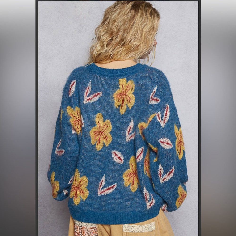 243 ⬇️⬇️ 1 left POL mohair fall leaves sweater - Picture 3 of 5